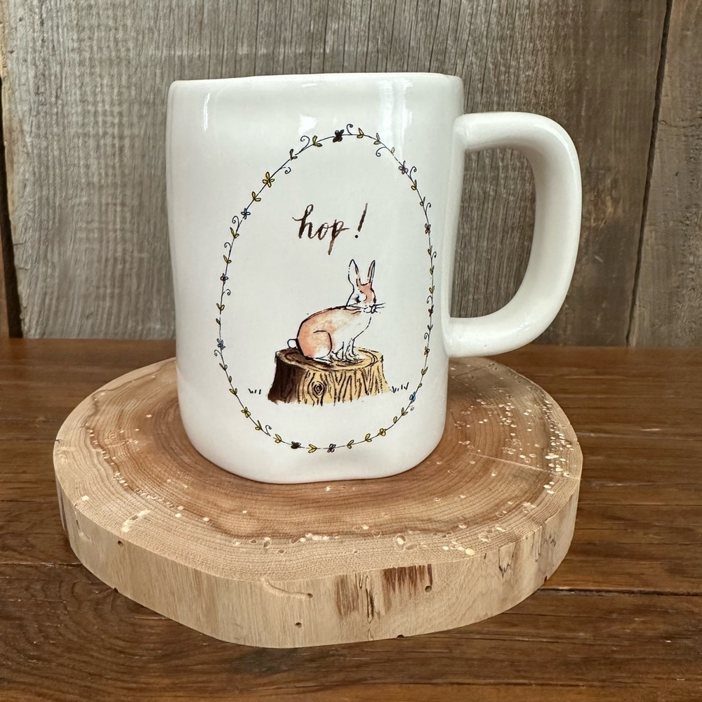 Rae Dunn Hop! Bunny Graphic Mug